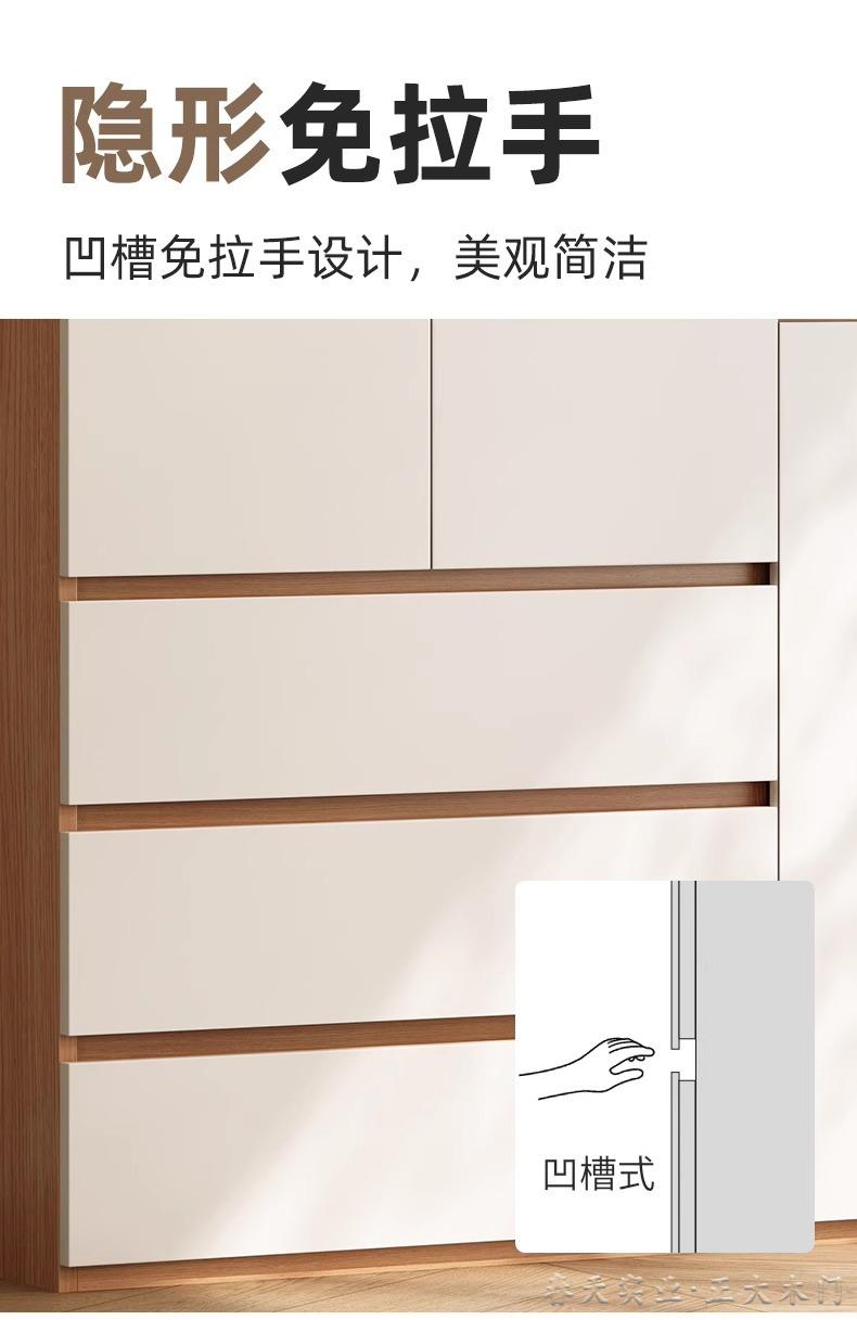 实木衣柜家用卧室新款分段式成品衣柜  第3张